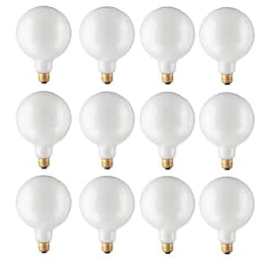 25-Watt Warm White Light G40 (E26) Medium Screw Base Dimmable White Incandescent Light Bulb, 2700K (12-Pack)