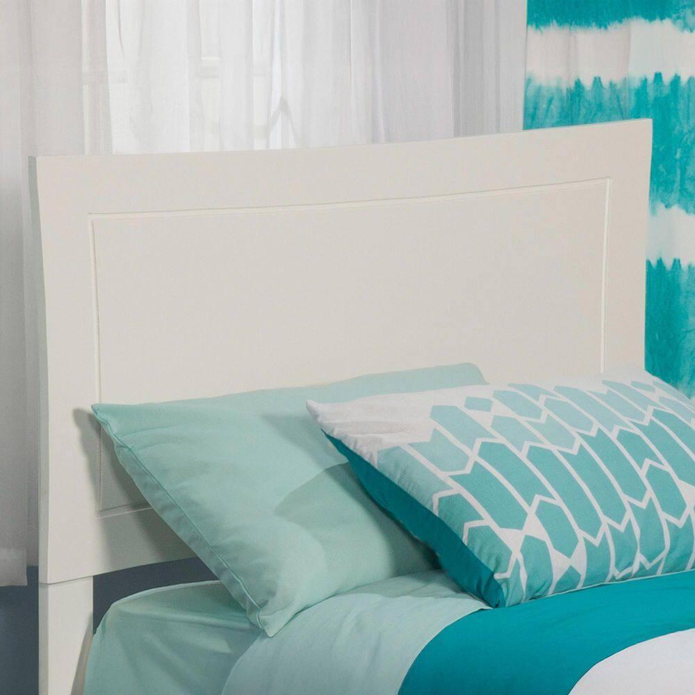 Metro Twin White Wood Headboard with Curved Design