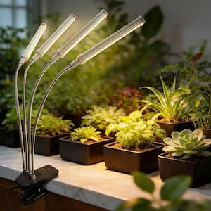 SANSI 45W LED Plantenlamp met Volledig Spectrum voor Kamerplanten, 340W Equivalente LED Kweeklamp Groeilamp met 4/8/12 uur Timer, 4 Helderheidsniveaus, 3000K, 5000K, 660nm, 730nm (PPF 80umol/s