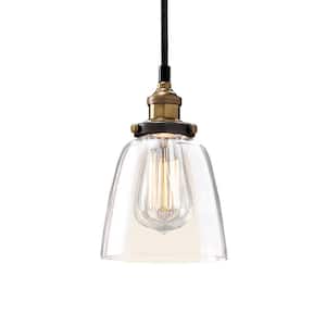 Shantele Edison Collection 1-Light Copper Clear Glass Indoor Adjustable Pendant Lamp