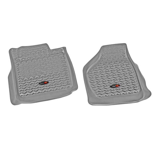 Rugged Ridge Floor Liner Front Pair Gray 2008-2010 Ford F250/350 Pickup