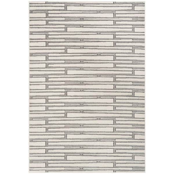 Nourison Nordic Ivory Grey 5 ft. x 7 ft. All-over design Contemporary Area Rug