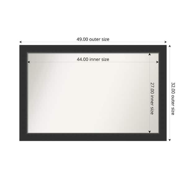 Amanti Art Corvino Black 49 in. x 32 in. Custom Non-Beveled Wood Framed Bathroom Vanity Wall Mirror