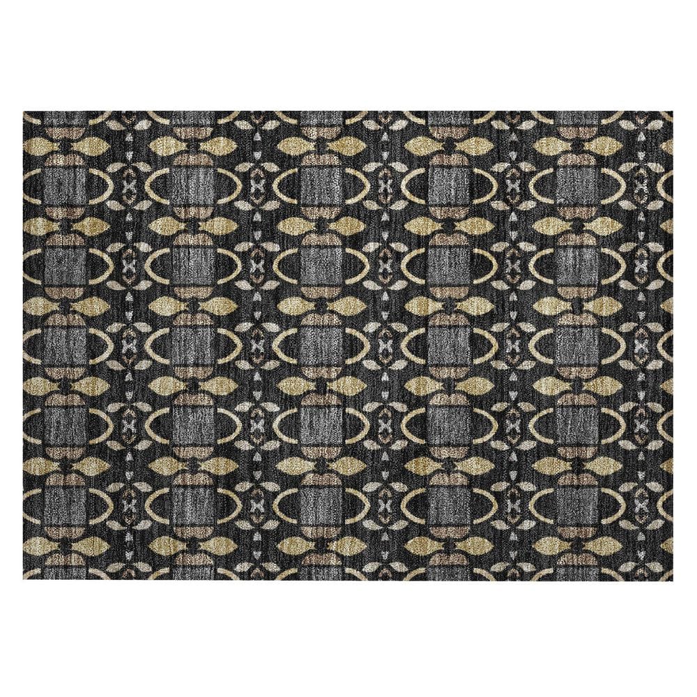 Chantille Machine Washable Indoor/Outdoor Abstract ACN2920 Black 3 ft. x 4 ft. Area Rug price history on PriceWatchPro