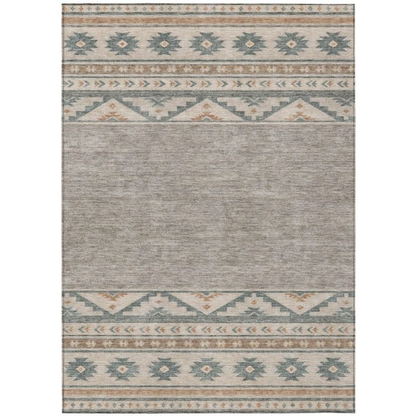 Chantille Machine Washable Indoor/Outdoor Abstract ACN3075 Gray 8 ft. x 10 ft. Area Rug