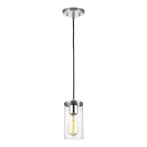 Zire 1-Light Chrome Mini Pendant with Clear Glass Shade