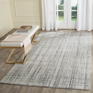 Abstract Gray/Black 10 ft. x 14 ft. Striped Area Rug