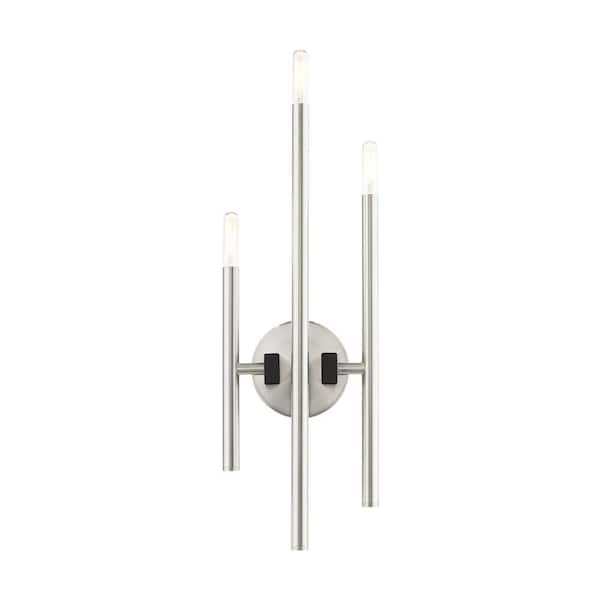 Livex Lighting Denmark 3 Light Brushed Nickel ADA Triple Sconce
