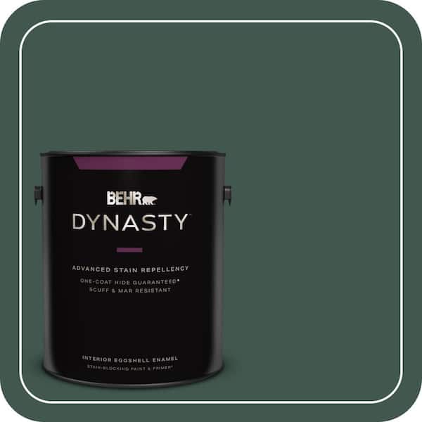 BEHR DYNASTY 1 gal. #BXC-33 Jolly Green Eggshell Enamel Interior Stain-Blocking Paint & Primer