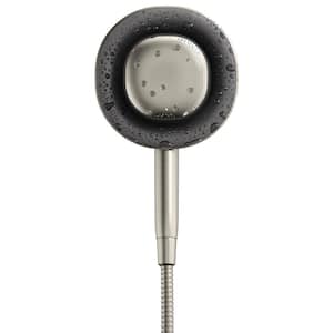 Moxie 1-Spray Patterns with 2.5 GPM 6 in. Wall Mount Handheld Shower Head with Speaker in Vibrant Brushed Nickel