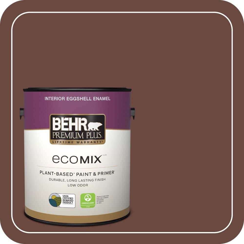 1 gal. #S-G-740 Brown Eyes Eggshell Enamel EcoMix Plant-Based Interior Paint & Primer price history on PriceWatchPro