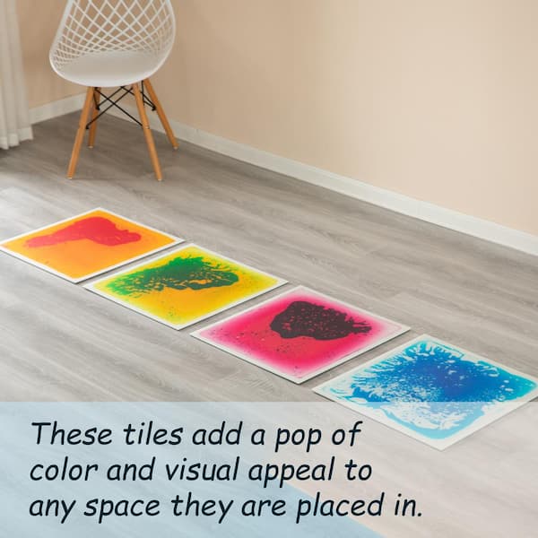 Fun and Function – Gel Floor Tiles - Large (20 x 20 Inch) Squishy Sensory  Gel Pads – Sensory Gel Mats for School, Office, Clinic Floor -  Multi-Colored