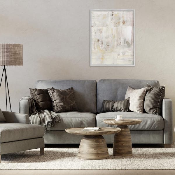 Natural Abstract Pattern by Victoria Barnes Gray Framed Abstract Giclee Art Print 30 in. x 24 in.