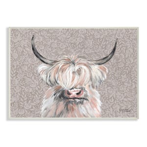 Floral Highland Cows Fabric - Maroon Floral Highland Cow - Baby Flower By  Yard