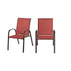 2-Pack StyleWell Steel Sling Outdoor Patio Dining Chair