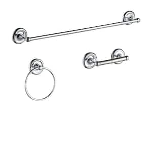 3 -Piece Bath Hardware Set with Included Mounting Hardware in Chrome