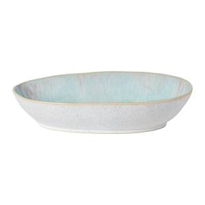 Eivissa 13 in. 48 fl. oz. Sea Blue Oval Stoneware Baker