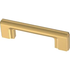 Scalloped Dual Mount 3 or 3-3/4 in. (76/96 mm) Modern Gold Cabinet Drawer Pull