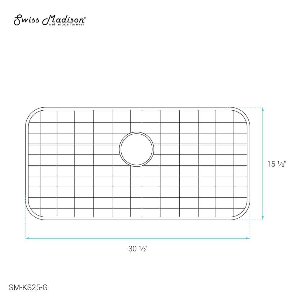 Brushed Stainless Steel Rectangular Kitchen Sink Grid