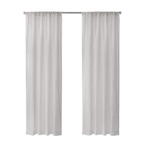 Weathershield White Polyester Smooth 50 in. W x 84 in. L Rod Pocket Indoor Sheer Curtain (Single Panel)