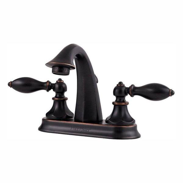 Pfister Catalina 4 in. Centerset 2-Handle High-Arc Bathroom Faucet in Tuscan Bronze