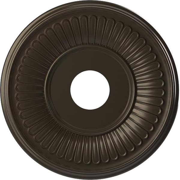 Ekena Millwork 16 in. O.D. x 3-1/2 in. I.D. x 1 in. P Berkshire Thermoformed PVC Ceiling Medallion in Metallic Dark Bronze