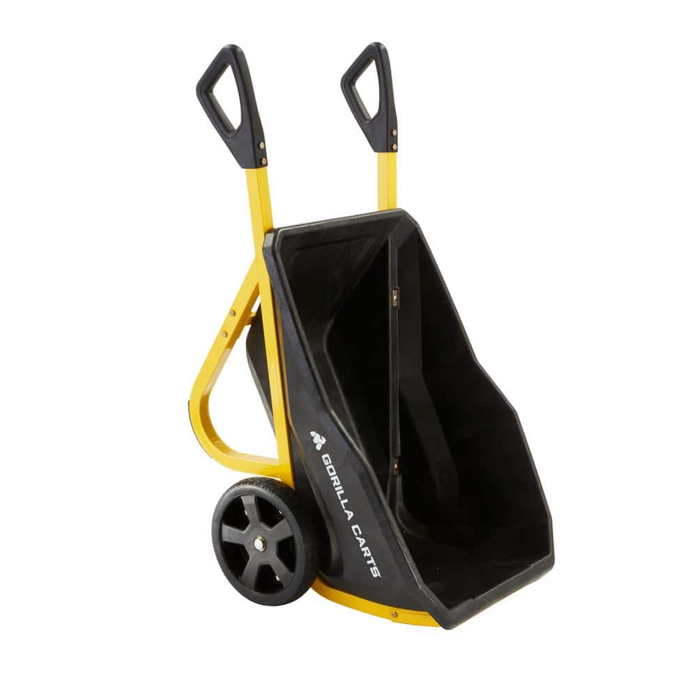 Black and Yellow Poly Yard Cart with Powder-Coated Steel Handles
