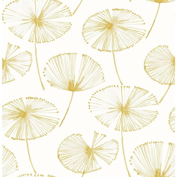 A-Street Prints Paradise Gold Fronds Gold Wallpaper Sample