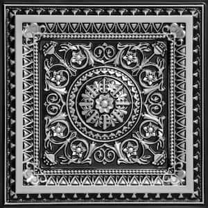 La Scala Antique Silver 2 ft. x 2 ft. PVC Glue-up or Lay-in Faux Tin Ceiling Tile (40 sq. ft./case)