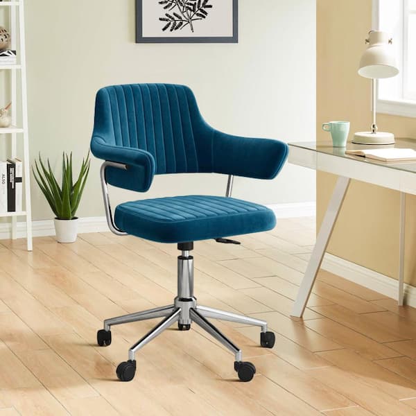 null Blue Basics Classic, Adjustable, Swivel Office Desk Chair with Casters and Twill Fabric