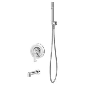 Museo 1-Handle Wall Mounted Tub and Hand Shower Trim Kit in Chrome (Valve Not Included)