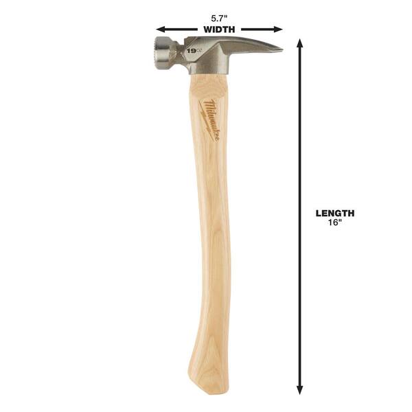 19 oz. Wood Milled Face Hickory Framing Hammer with Hammer Loop
