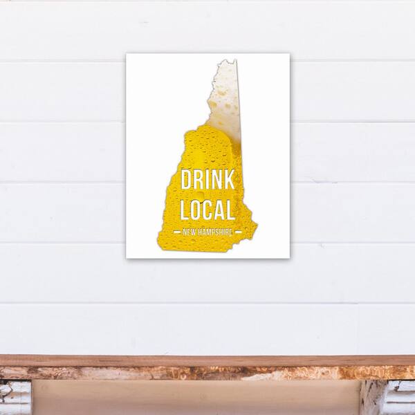 DESIGNS DIRECT 16 in. "x 20 in. "New Hampshire Drink Local Beer Printed Canvas Wall Art"