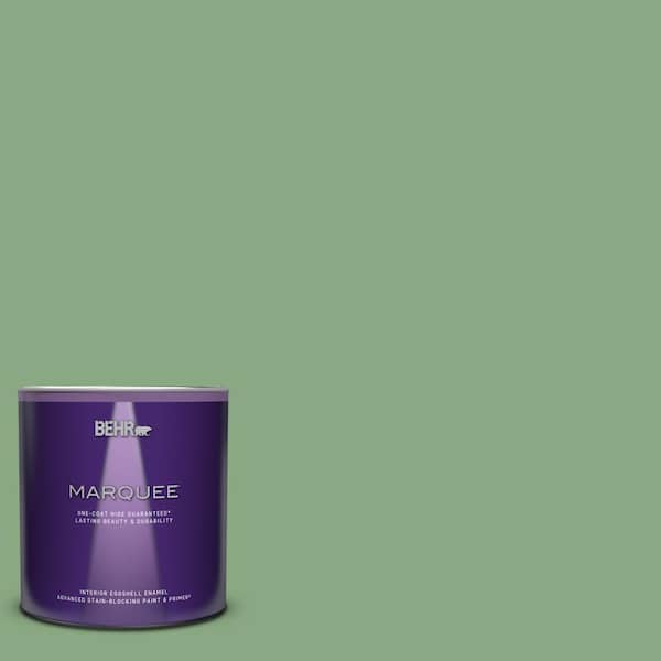BEHR MARQUEE 1 qt. #M400-5 Baby Spinach One-Coat Hide Eggshell Enamel Interior Paint & Primer