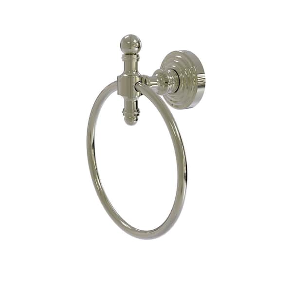 Allied Brass Retro Wave Collection Wall Mounted Towel Ring in Polished Nickel