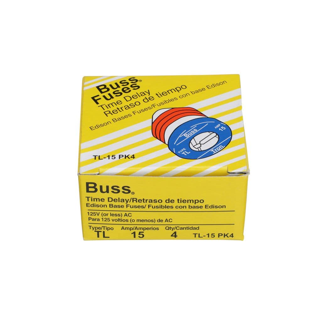 Cooper Bussmann TL Style 15 Amp Plug Fuse (4-Pack) TL-15PK4 - The
