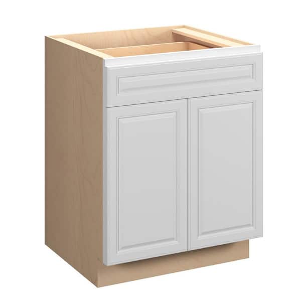 Kunal Kitchens Brighton Raised 27 in. W x 34.5 in. H x 24 in. D Plywood Assembled Base Cabinet in Painted White