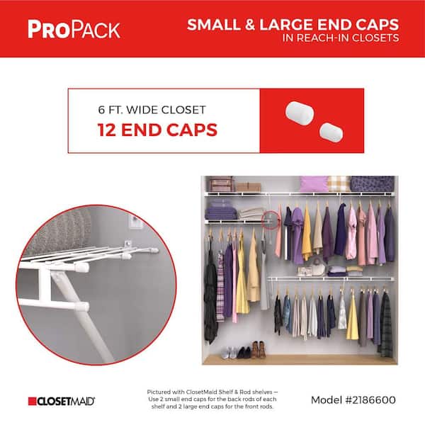 ClosetMaid ProPack Small and Large Wire Shelving End Caps (350