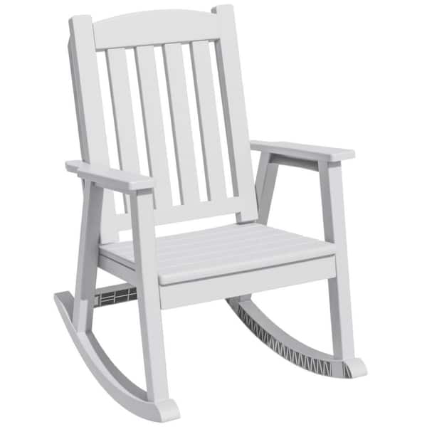 White Plastic Patio Outdoor Rocking Chair