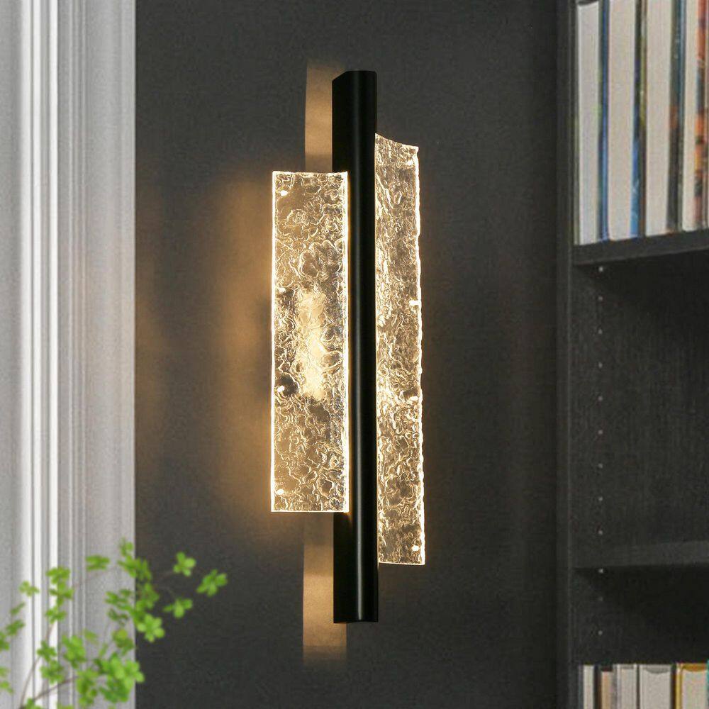 Minimalistic 6.1 in. 2-Lights Integrated LED Wall Lamp, Modern Black Wall Sconce with Acrilic Shade for Living Room price history on PriceWatchPro