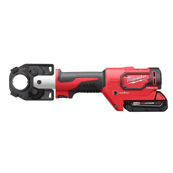 Milwaukee M18 18V Lithium-Ion Cordless Force Logic 600 MCM Crimper Kit with 600 MCM Copper U-Style Die Kit