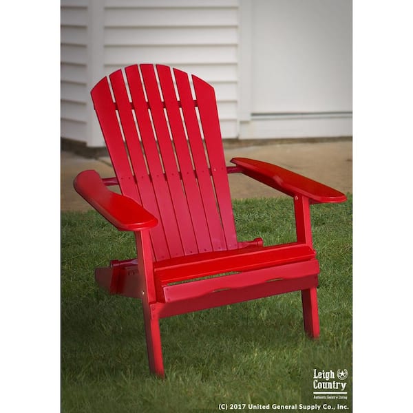 Leigh Country Red Folding Adirondack Chair TX 39012 The Home Depot