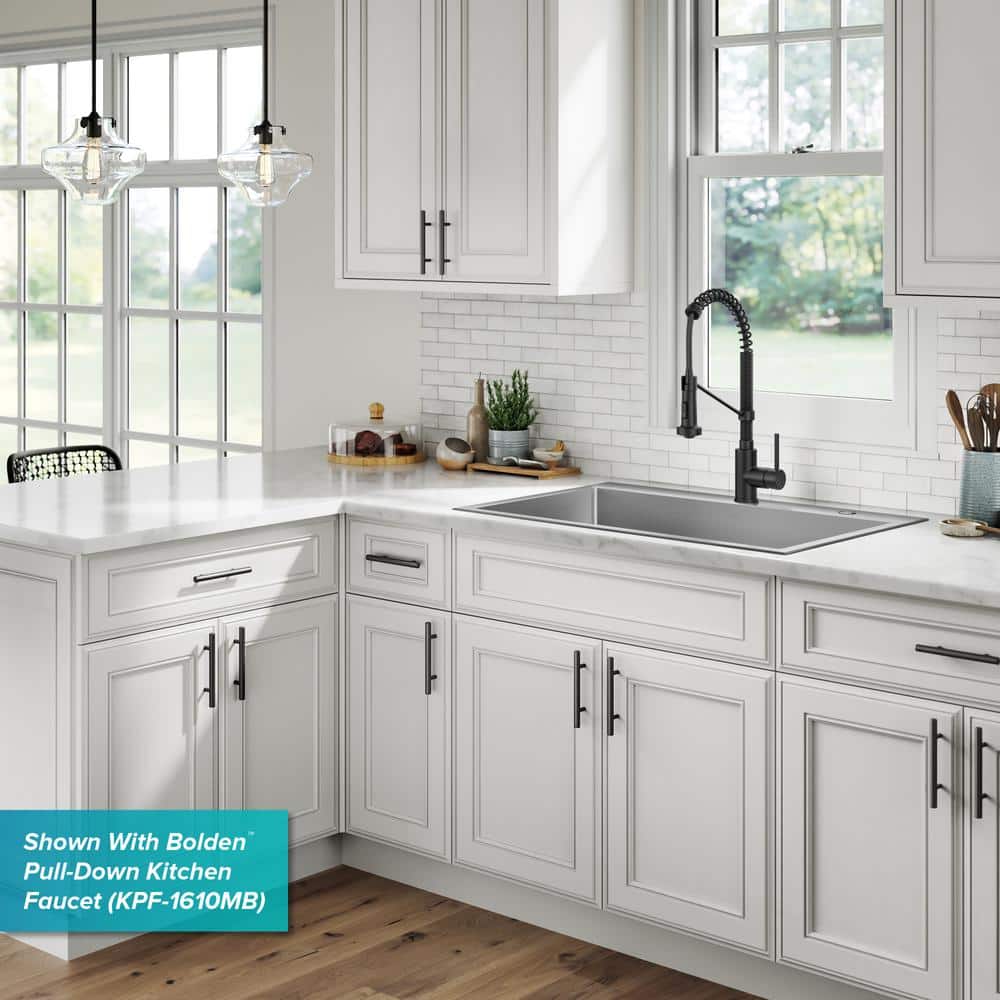 33 Inch Stainless Steel Drop-In Single Bowl Kitchen Sink Set