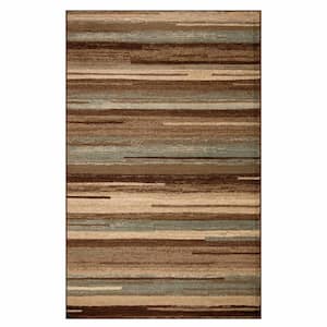 Fulgor Taupe 4 ft. x 6 ft. Modern Stripe Abstract Indoor Area Rug