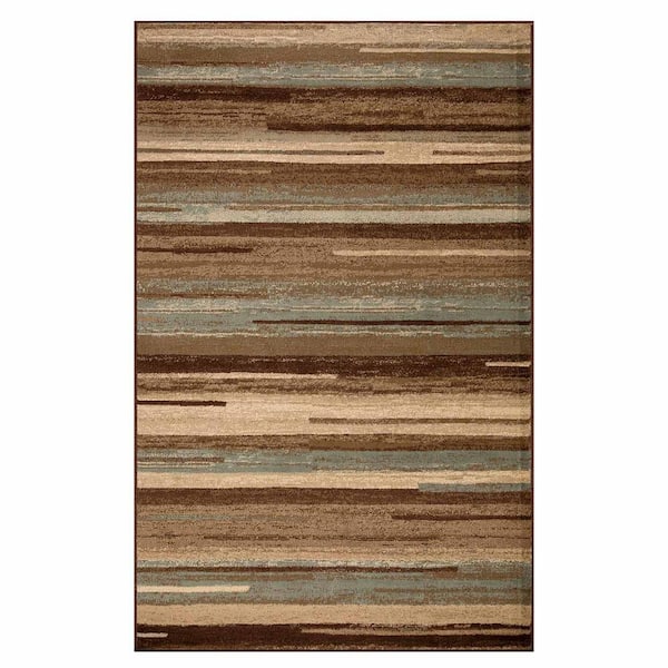 Superior Fulgor Taupe 8 ft. x 10 ft. Modern Stripe Abstract Indoor Area Rug