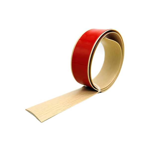 Wellco 1.5 in. x 9.8 ft. Maple Wood Color Floor Transition Strip Self Adhesive For Floor Tiles, Carpet Threshold Transition