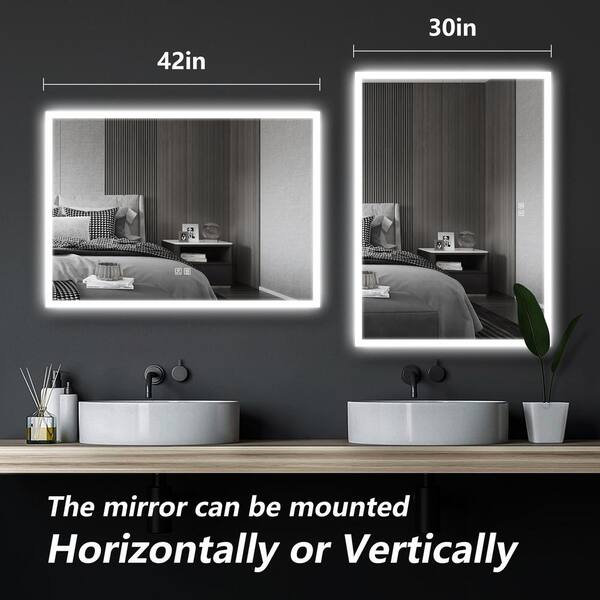 HOMLUX 42 in. W x 30 in. H Large Rectangular Frameless LED HOMLUX 42 in. W x 30 in. H Large Rectangular Frameless LED