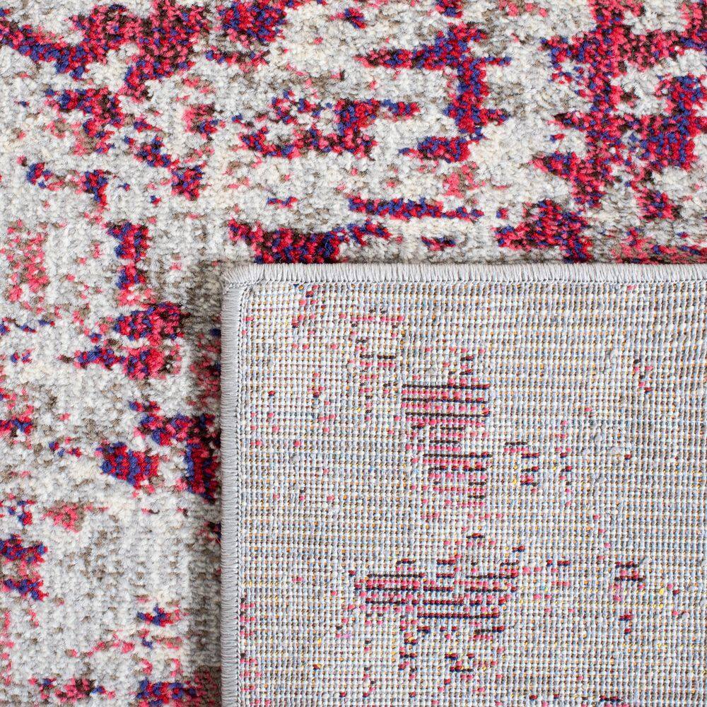 Beige and Purple Synthetic Square Area Rug 6'7"