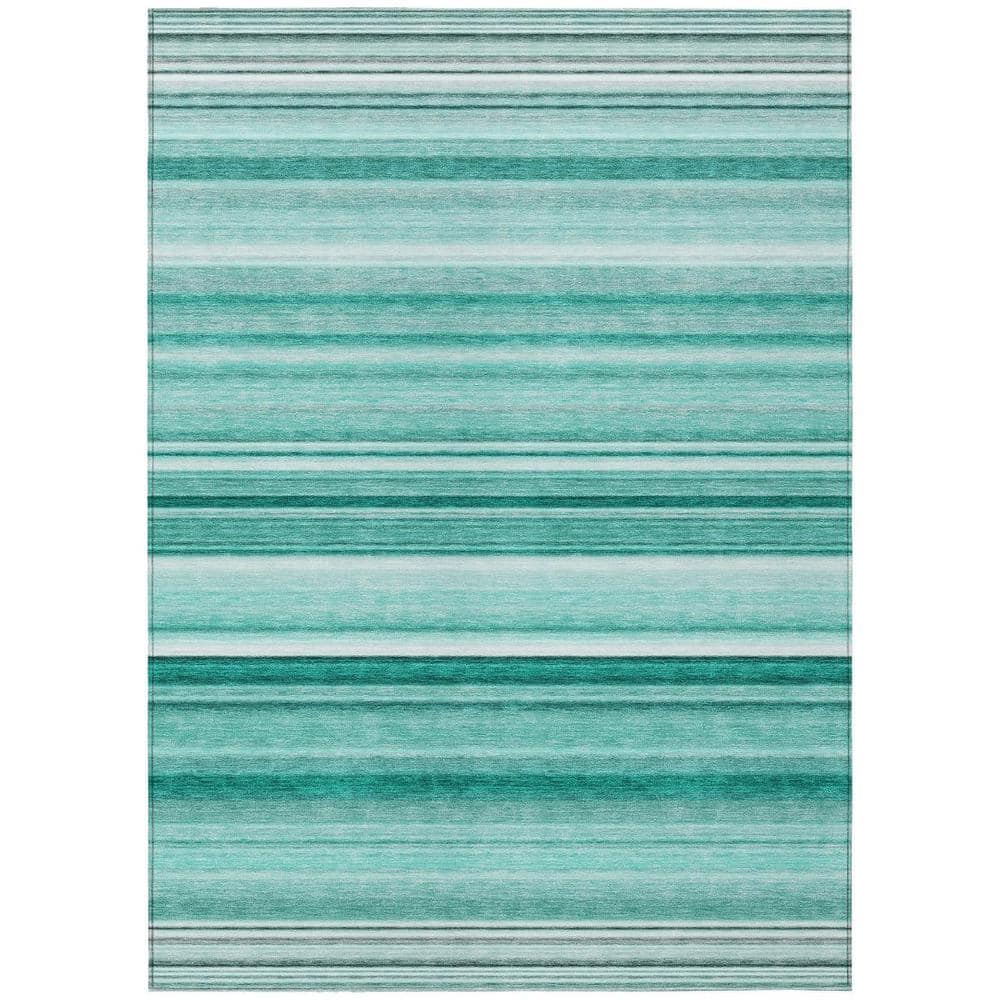 Aqua 3 ft. x 5 ft. Woven Striped Polyester Rectangle Indoor/Outdoor Area Rug price history on PriceWatchPro