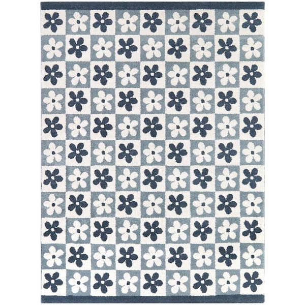 BALTA Ambrose Navy Blue 5 ft. x 7 ft. Floral Area Rug